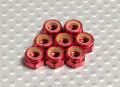 Red Anodised Aluminum M5 Nylock Nuts(8pcs)
